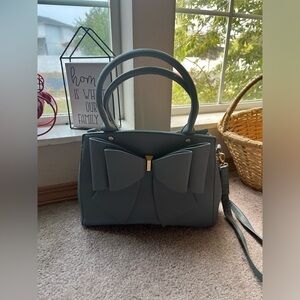 Light Blue Bow Top Handle Shoulder Bag | Cute Coquette Soft Girl Purse